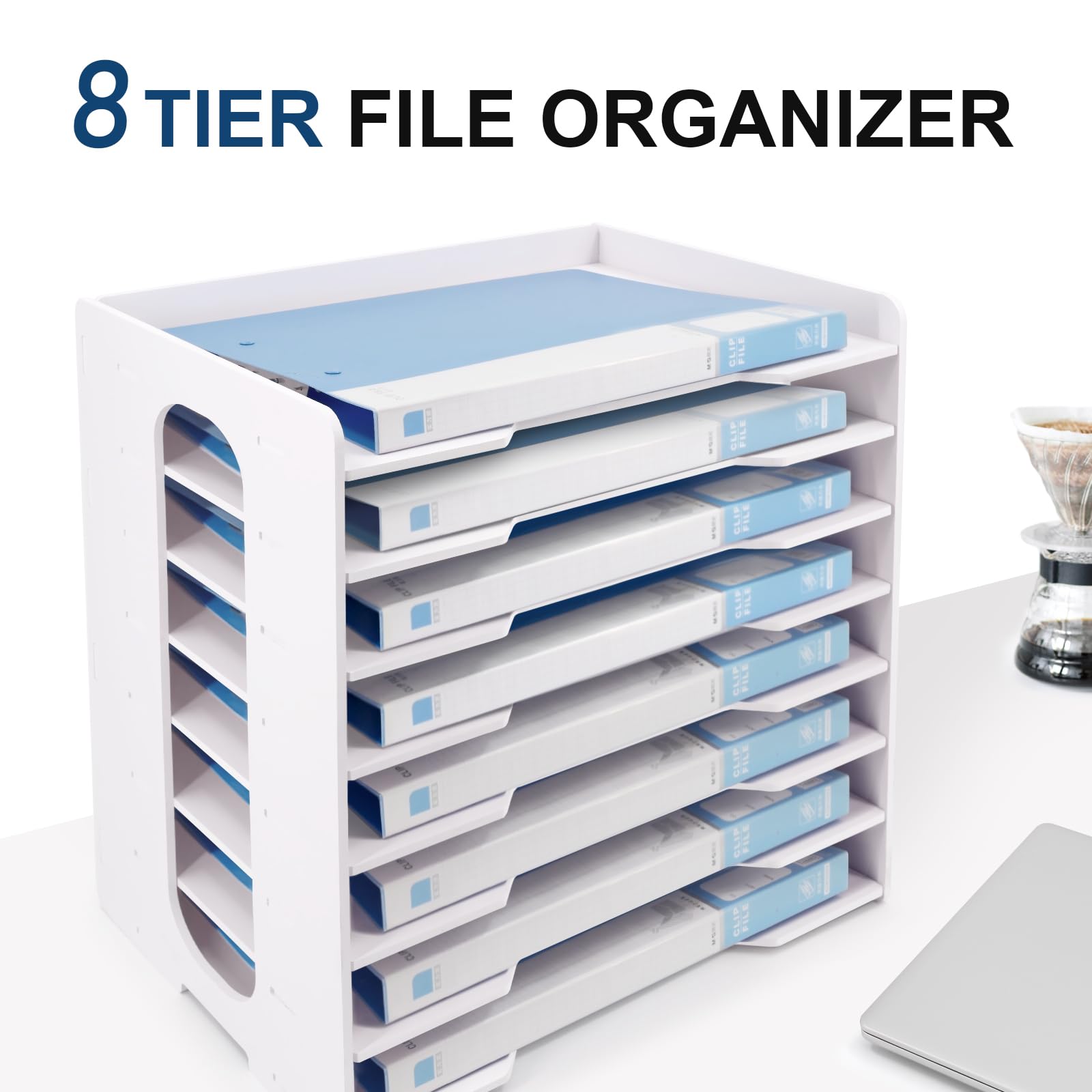 SONGWAY Grande organizer per documenti da scrivania, 7 ripiani, dimensioni legali, organizer per documenti, vassoio per lettera, organizer da scrivania per casa, ufficio, scuola