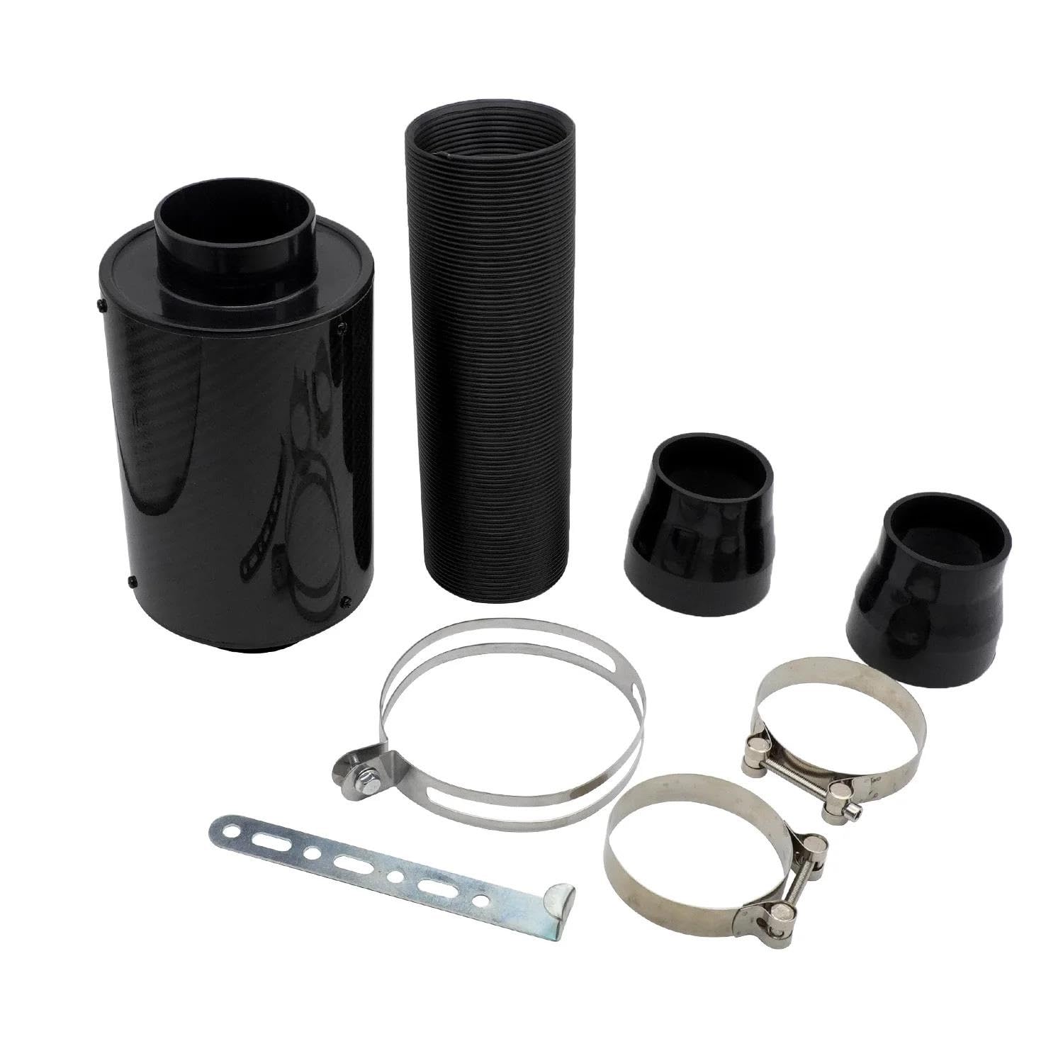 Manguera Admisión De Aire 1 Juego De Filtro Aire Frío, Kit Manguera Tubo Entrada Fibra Inducción Cerrada, Universal 76mm Y 3"