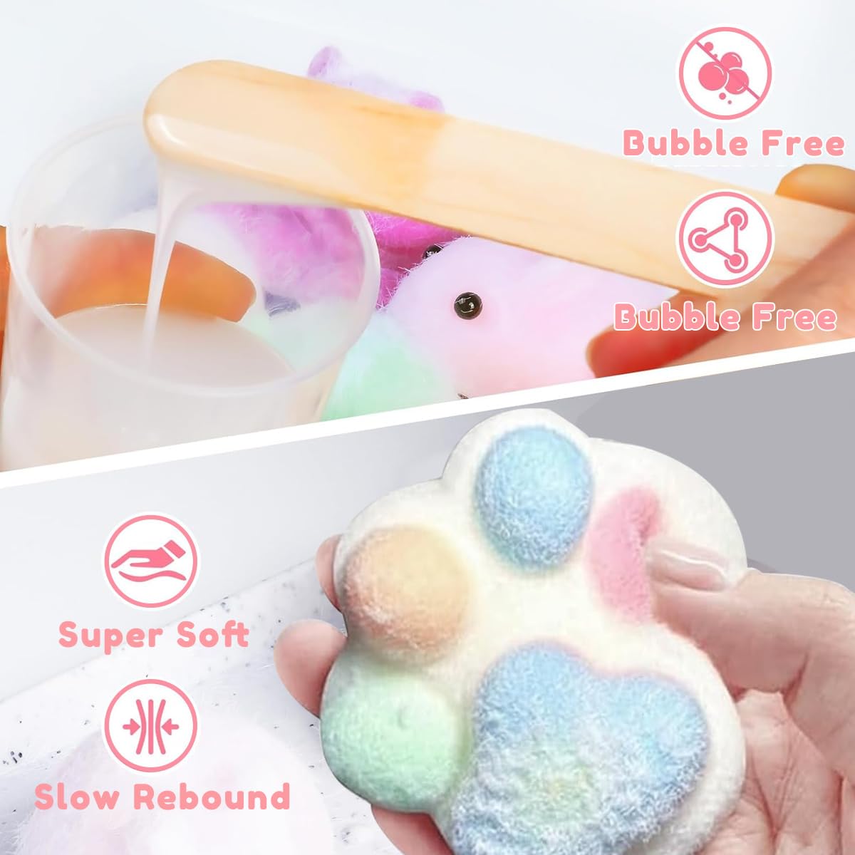 HASTHIP® DIY Jelly Toy Silicone Mold Kit 3D Cute Squishy Toy Making Kit Soft Silicone Jelly Kit Includes Tools & Accessories DIY Squishy Toy Supplies Kit for Kids & Adults Gift for Kids - Image 5 thumbnail