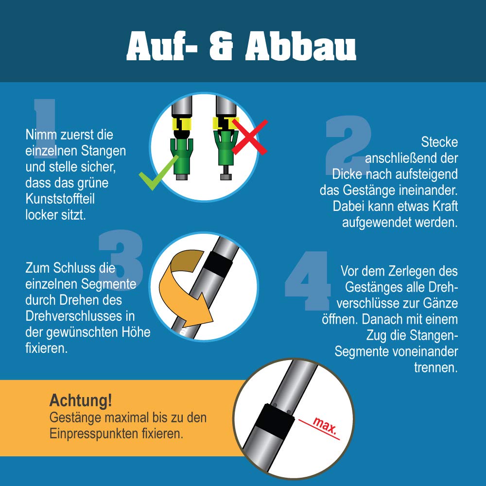 outdoorer PocketPoles UL (2 szt.), aluminiowy drążek do plandeki, ultralekki, krótki, z mini rozmiarem po spakowaniu, drążek do tarpy, lekkiego namiotu lub zadaszenia, drążki do ustawienia lub drążki
