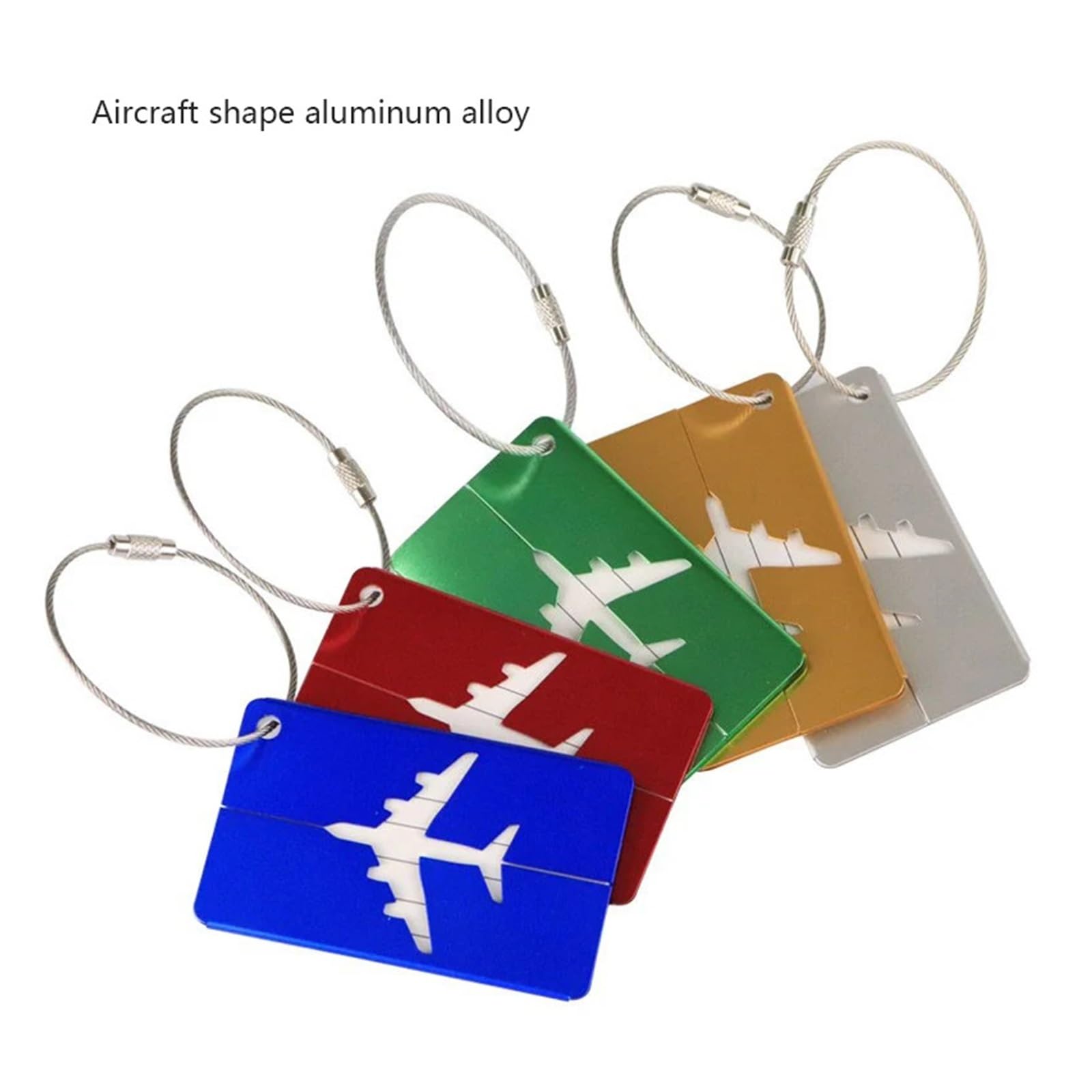 5 uds. Etiqueta de equipaje de aleación de aluminio, etiqueta de equipaje de Metal for embarque, etiqueta de ascensor de registro de avión, soporte externo for tarjeta de identificación de viaje Etiqu