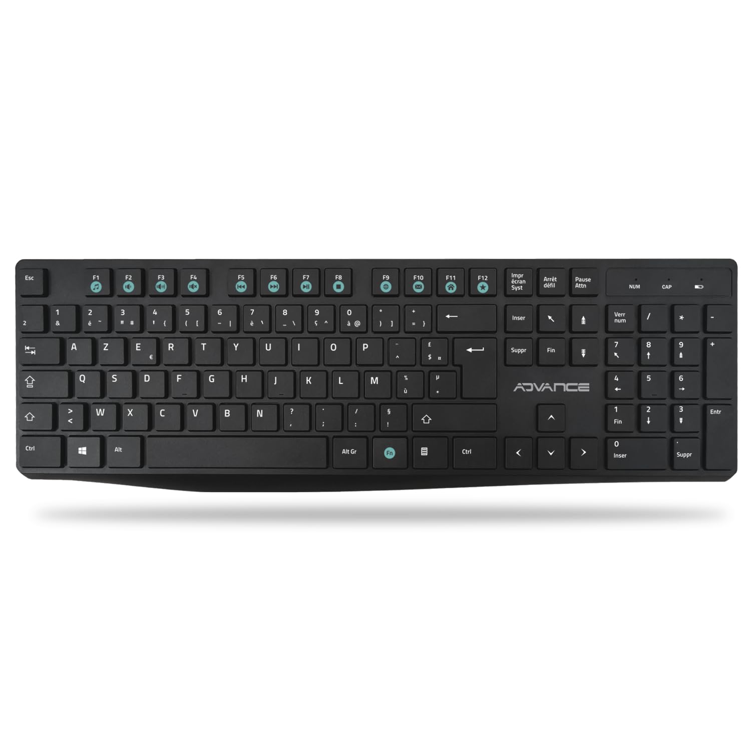 Advance | Elite Wireless Combo | Juego de Teclado inalámbrico + Alfombrilla | Kit de Escritorio para PC/portátil | Teclado ergonómico | Ratón óptico 1600 dpi y Rueda silenciosa | Alfombrilla