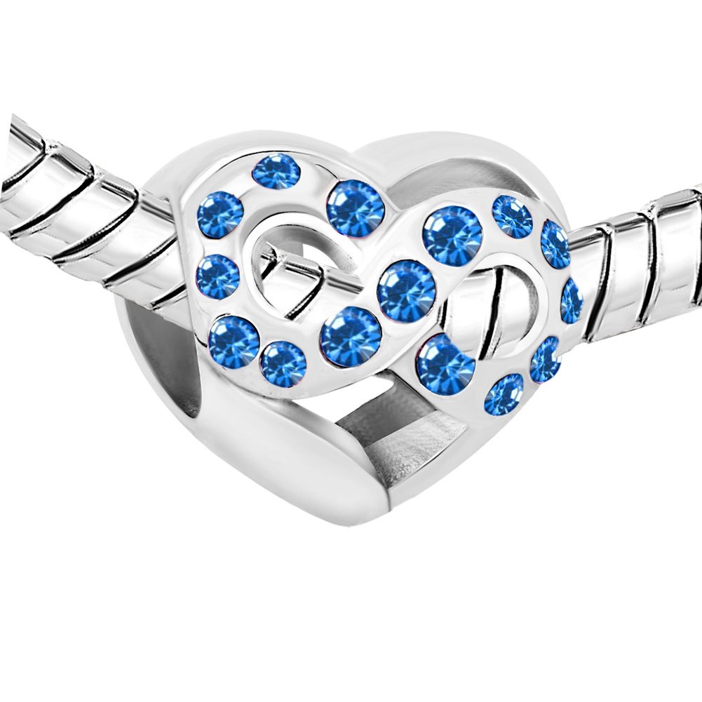 Charmed CraftBirthday Charms Heart Love Infinity Charms Infinity Love Charms for Snake Chain Bracelets