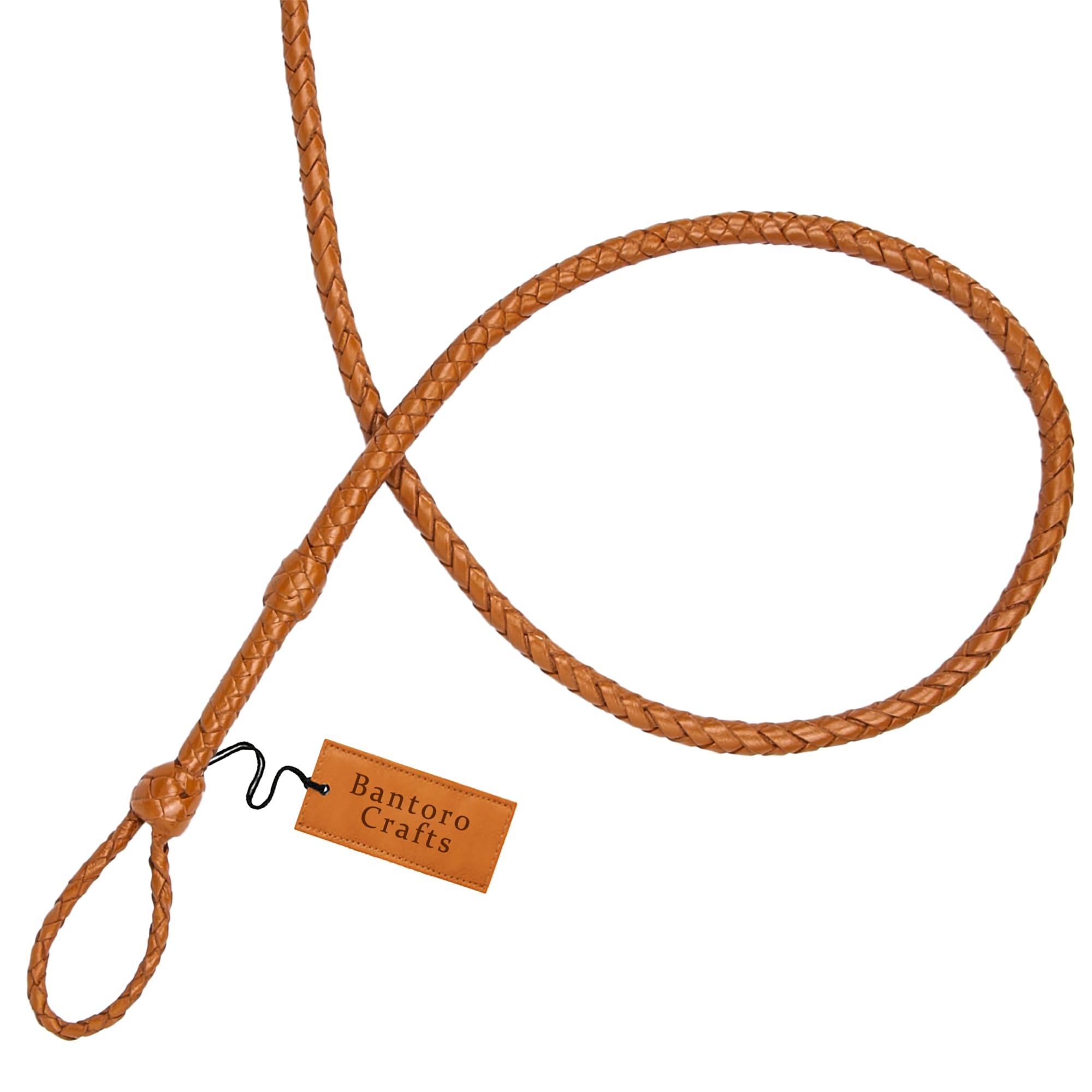 Mini Frusta in Pelle Marrone 3 Piedi / 91 cm Lunghezza 8 trecce Fili Pelle Intrecciata Miniatura/Formato Tascabile Piccoli dentici/Frusta Forte Che schiocca