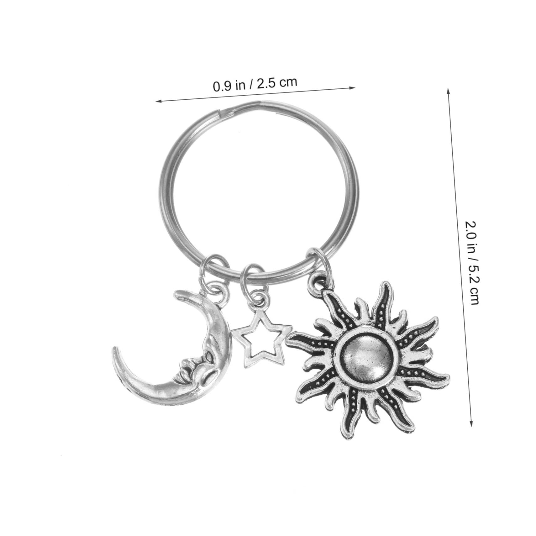 GALPADA portachiavi Accessori per appendere catena chiave Pendente mini etichette ciondolo lunare borse sacche car accessori chiave Ciondoli appesi Acciaio inossidabile Silver