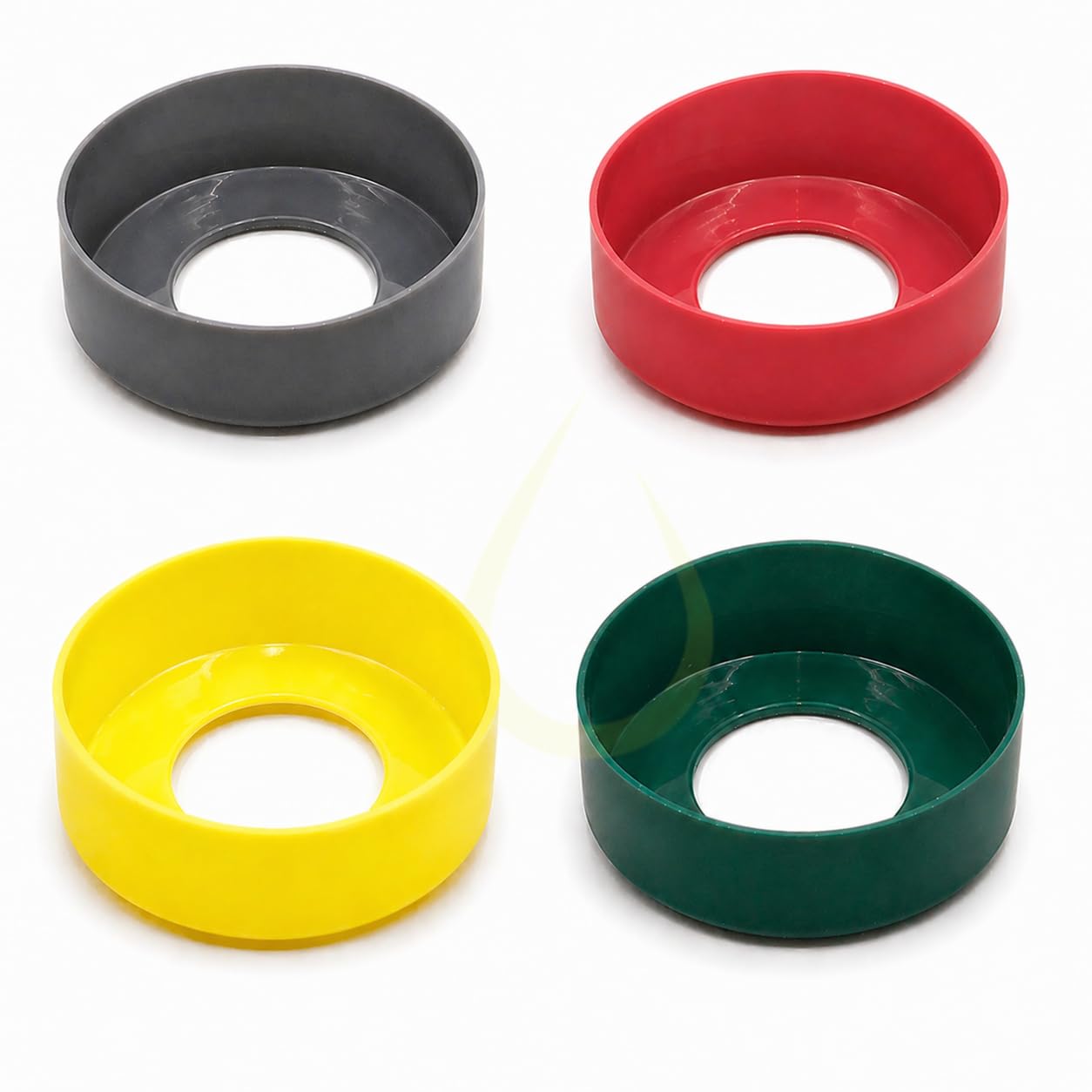 Silicone Bottle Bumper Sleeve | Anti-Slip Protective Bottom Cover Boot | Shock-Absorbing Base Guard | Fits Water Bottles 7–8 cm Diameter (4, RED,Yellow,Green & Grey)-image-22