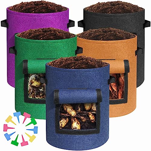 homeyeco 5-Pack 10-Gallon Potato Grow Bags