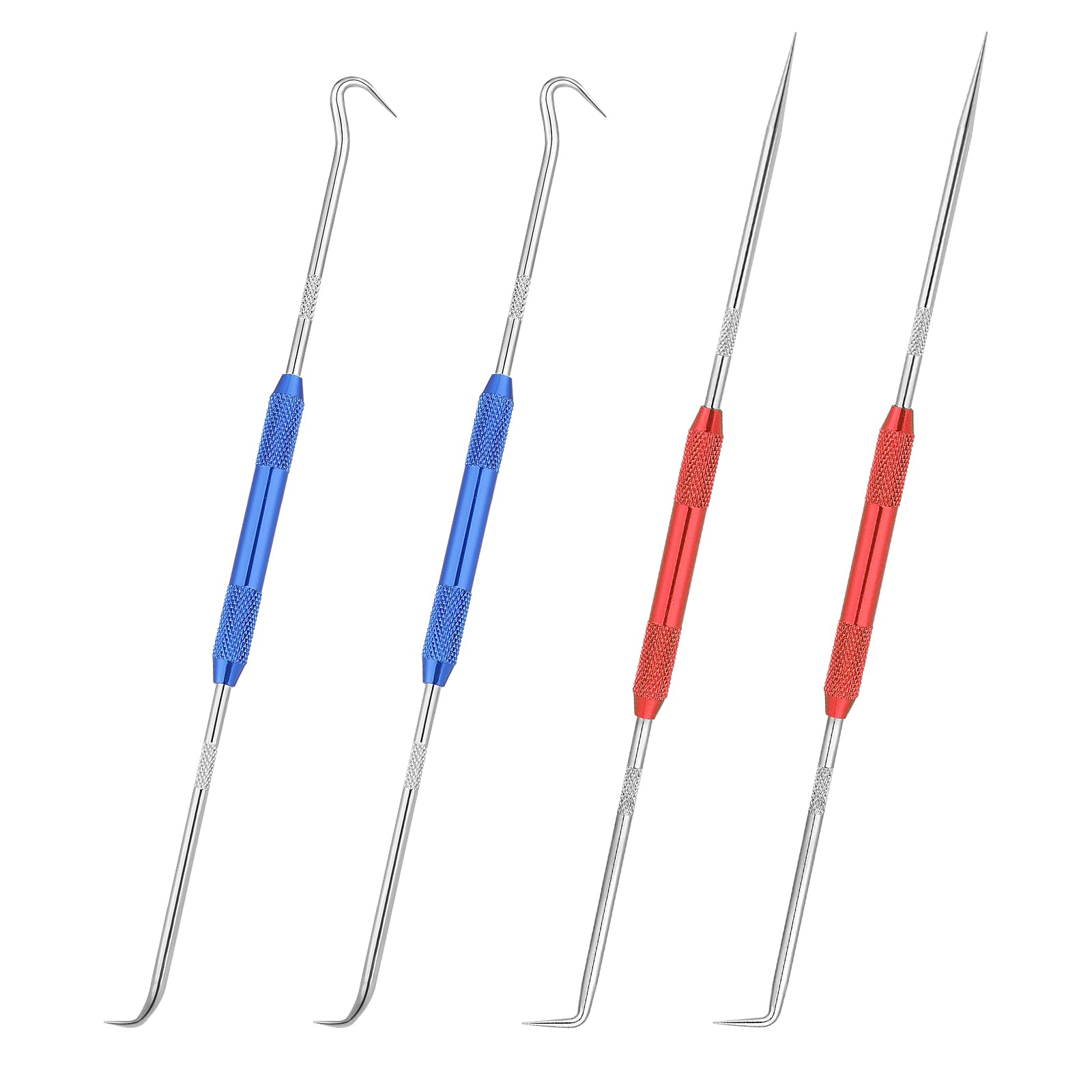 salbsever 4 Pcs Double Pointed Scriber Hook and Pick Set Metal Scribe Tool Mechanic Pick Set Metal Scribe for Welding Marking Pen 45 Degree 90 Degree Scriber Marking Tools for Machinists 8.3 Inch Long