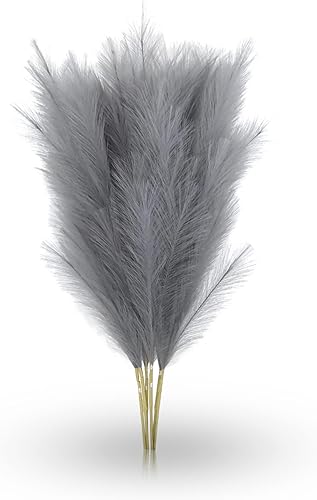 6 piezas de decoración de hierba de las pampas artificiales de 43 pulgadas3.58 pies de alto, pompas artificiales grandes, ramas de pompa artificial,