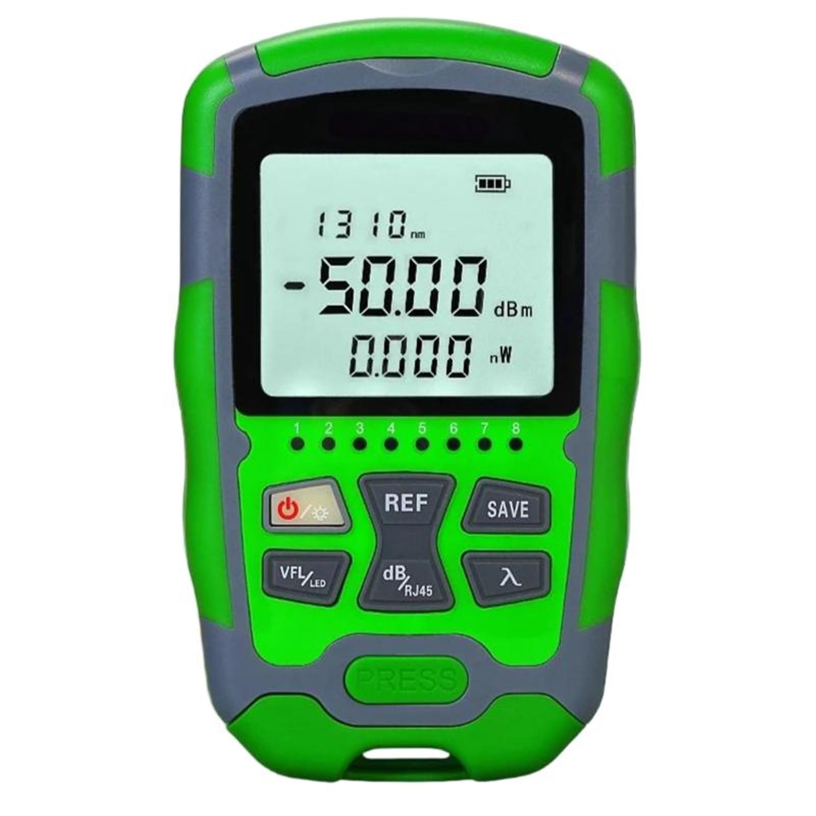 Medidor de potencia óptica recargable (OPM -50 a +26 dBm) + Localizador visual fallos (VFL 1-50 mw) Probador fibra FTTH para prueba(15MW)