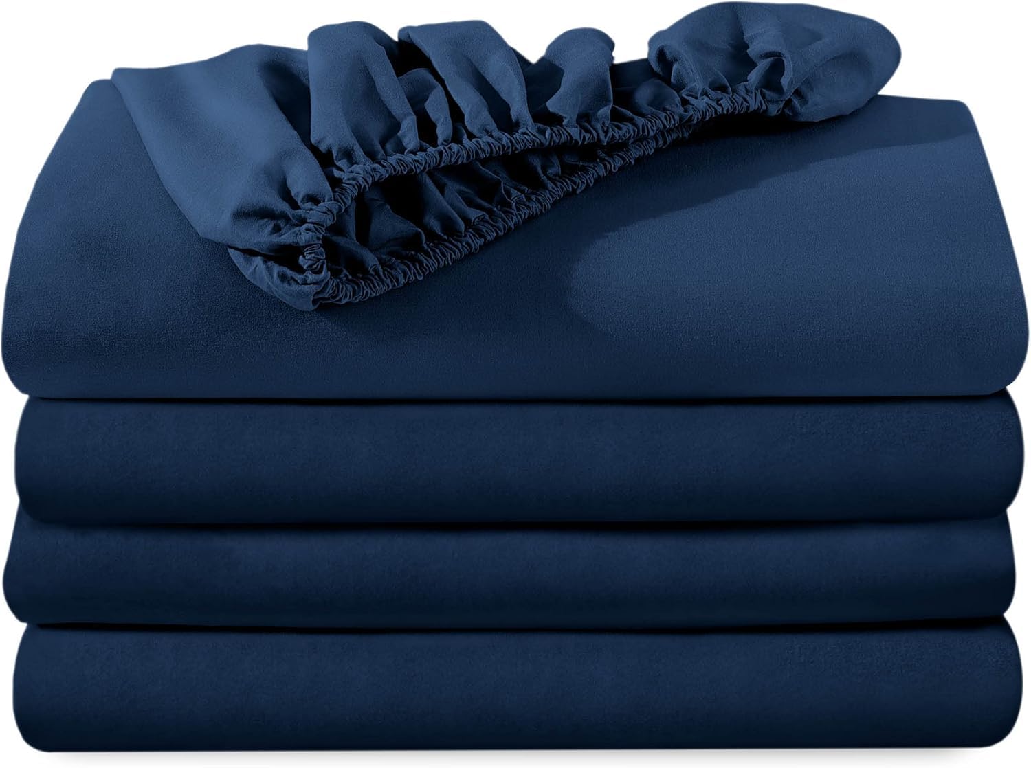 Bedlooms Navy Super King Fitted Sheet 4 Pack – (180X200cm) Up To 25Cm Deep Bed Sheets