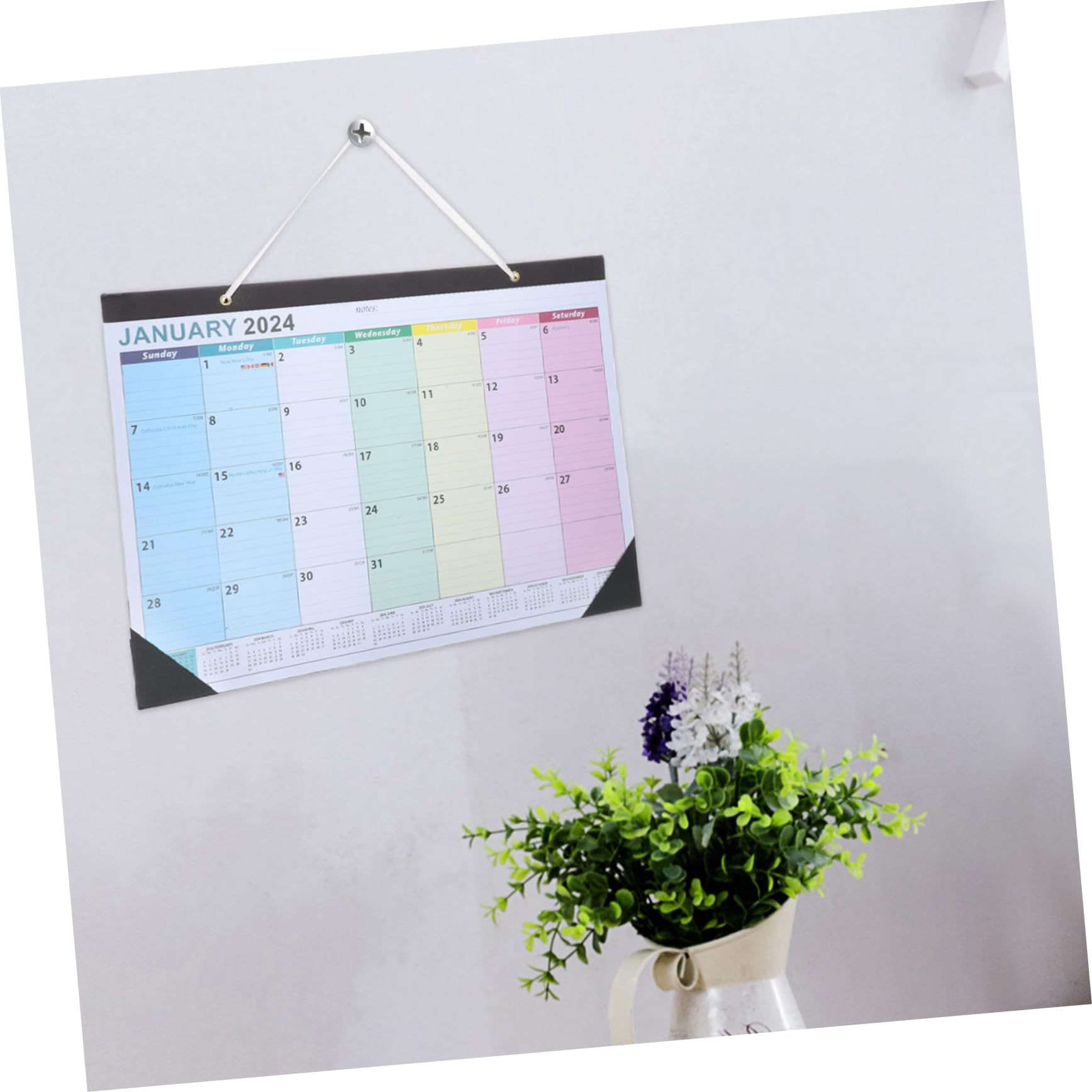 Lurrose 5stücke Wandkalender Englisch Dekorativer Planer Für Schule Und Zuhause Praktischer Zeitplaner Für Lehrer Schüler Und Büro Notizfunktion Und Kreative Gestaltung