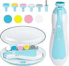 JEKEMI® Baby Nail Trimmer Electric, Safe Baby Nail File, Baby Nail Clippers with Light and 6 Grinding Pads for Newborn Infant Toddler or Adults Toes and Fingernails, Kids Nail Care (Multicolor)
