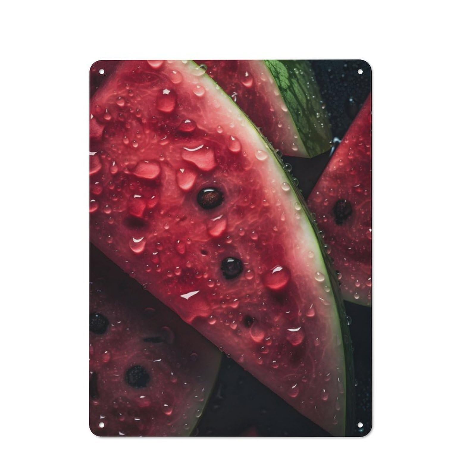 Junmoney Watermelon Metal Plaque 40X30cm With For Pub Or Café, Rustic Decor, For Garage, Workshop And Man Cave Decoration