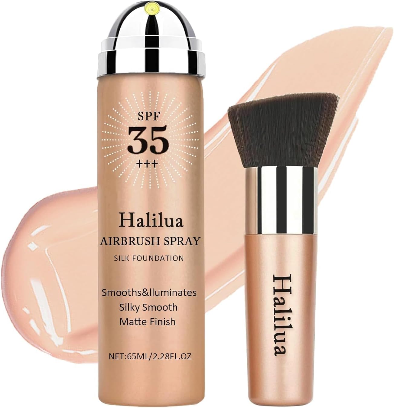 Sunscreen Airbrush Foundation Makeup Spray,SPF 35, Full Coverage Foundation for Mature Skin,Silky Mist Spray Makeup,Long Lasting Waterproof Concealer for Color Correction(#03 Nude)