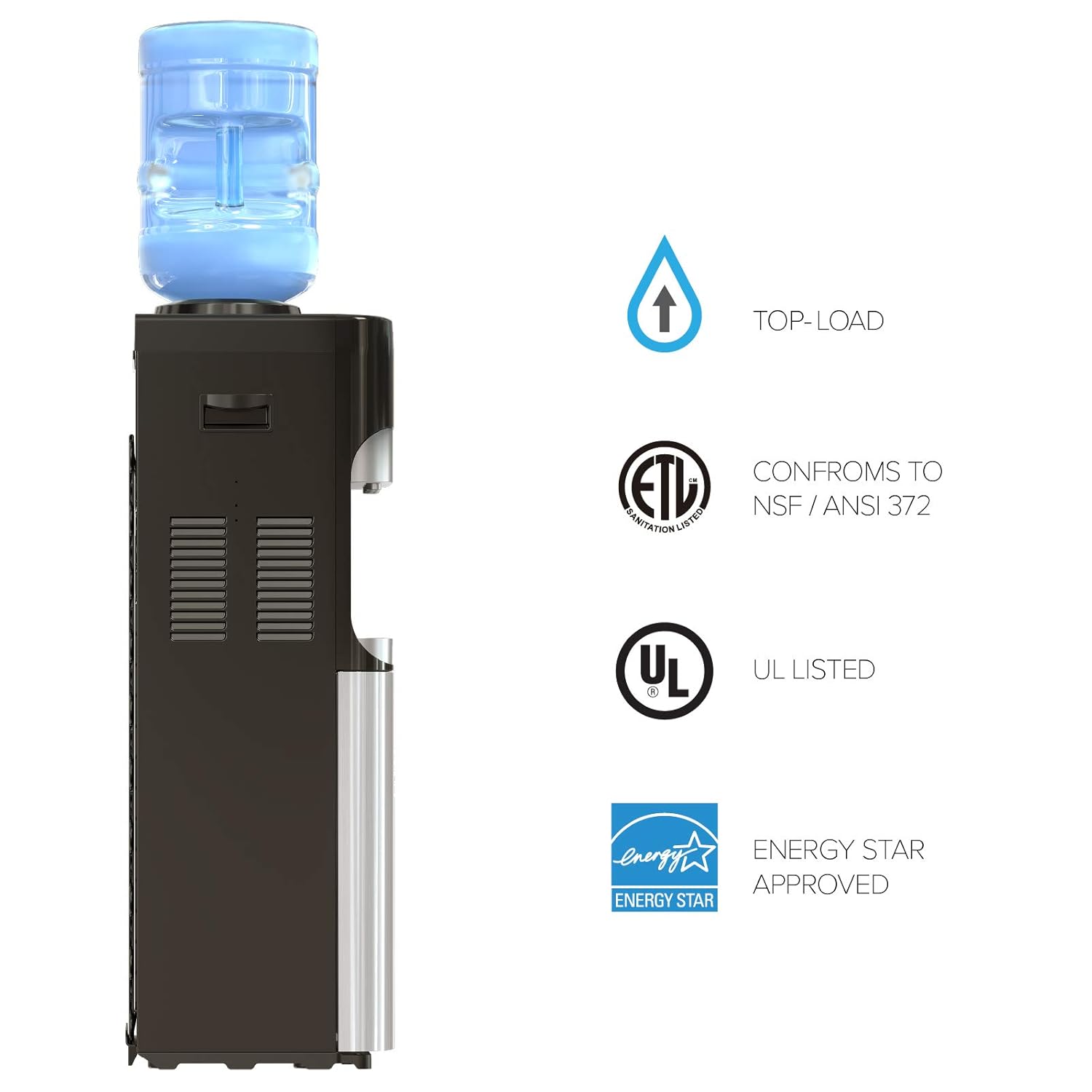Top Brands Brio Essential Series Top Loading Water Cooler Dispenser - Tri Temp Dispense, Child Safety Lock, Holds 3 or 5 Gallon Bottles - UL/Energy Star Approved Authentic Crazy Deals Brio Essential Series Top Loading Water Cooler Dispenser - Tri Temp Dispense, Child Safety Lock, Holds 3 or 5 Gallon Bottles - UL/Energy Star Approved