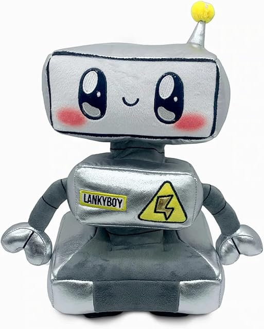 LANKYBOX Cyborg Plush Toy,LED Light-emitting Cyborg Soft Stuffed Plush Toy,Detachable Cute Robot Doll,Best Gift for Kids and Fans
