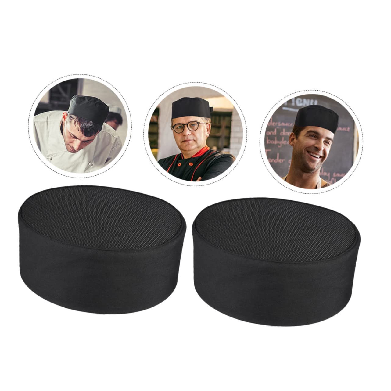 Sombrero De Cocinero Tapa De Cocción Sombrero De para Negro Gorro Cocinero Gorro Chef Gorro De Chef Gorras De Cocinero Transpirables Ropa De Algodón Black