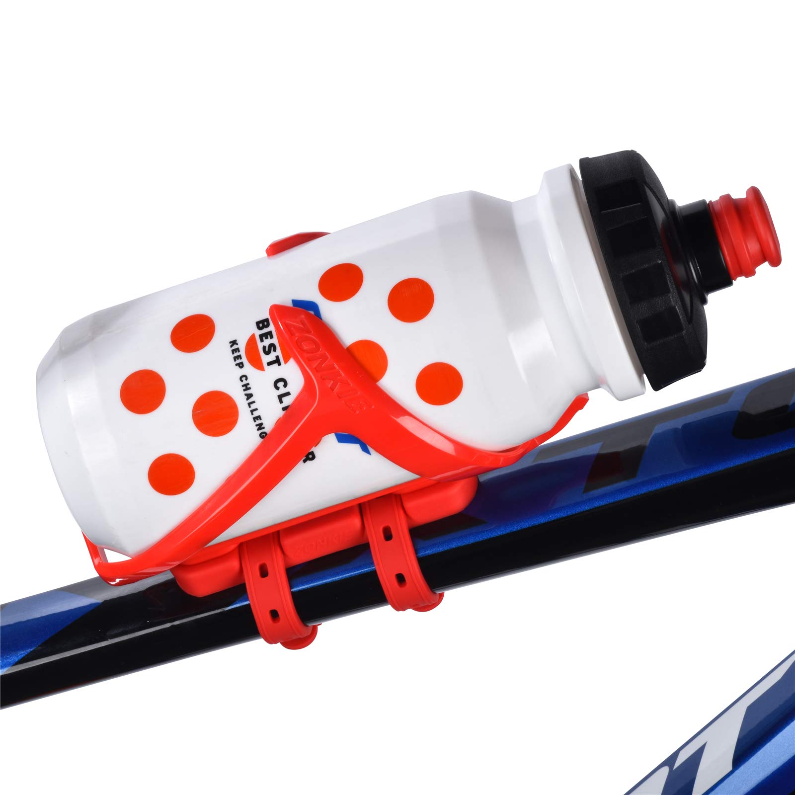 ZONKIE Porta borracce, Portabottiglie per Bicicletta, in plastica, con Base di Montaggio per Cage (Rosso)