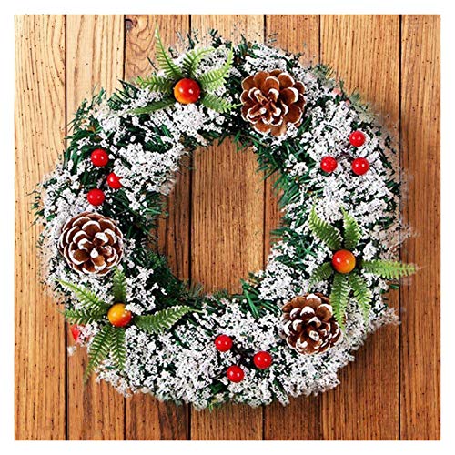 Guirlande de Noël FLXHSA couronne pour porte et décoration murale de fête