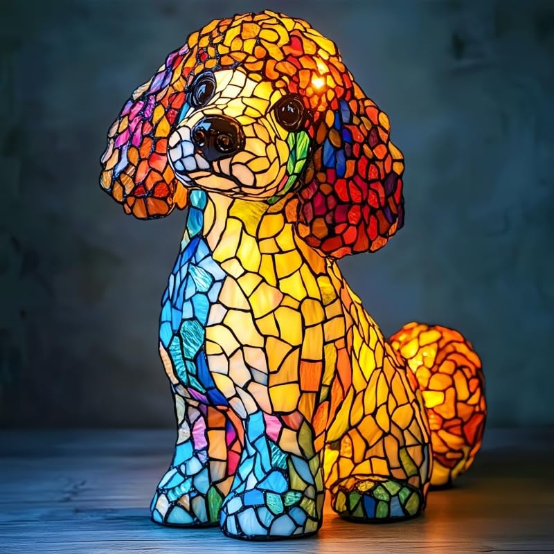 HOPASRISEE Corgi Lamp and Pug Lamp, Dog Series Art Night Light with Warm Ambient Glow, Cute Pet Dogs Themed LED Table Night Lamps for Home Decor, Fun Gift for Dog Lovers (H)