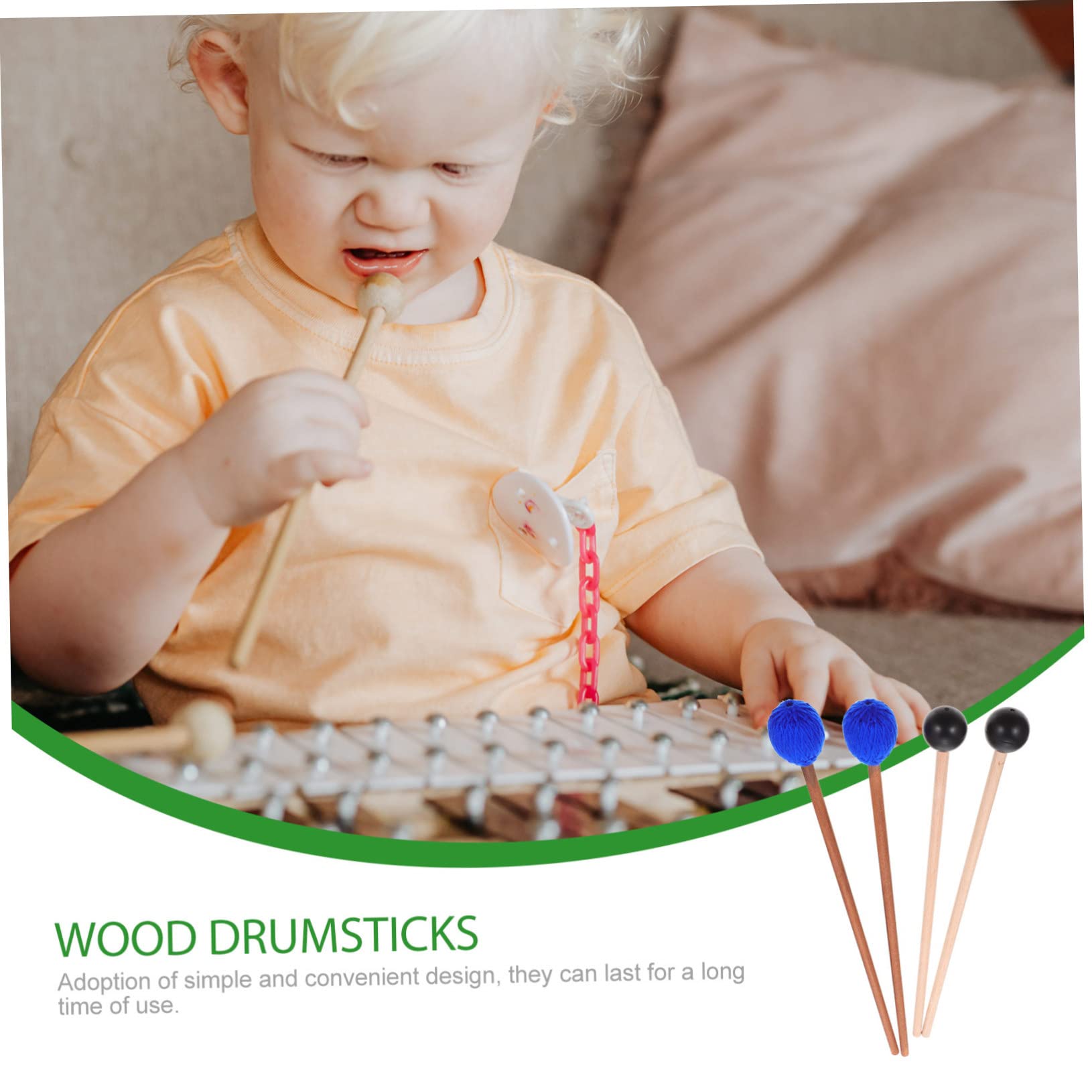 YARNOW 1 Set Malletos de Marimba Xilófono para Instrumentos de Percusión Alta Profesionalidad y Textura Suave Adecuado para Estudiantes y Profesionales
