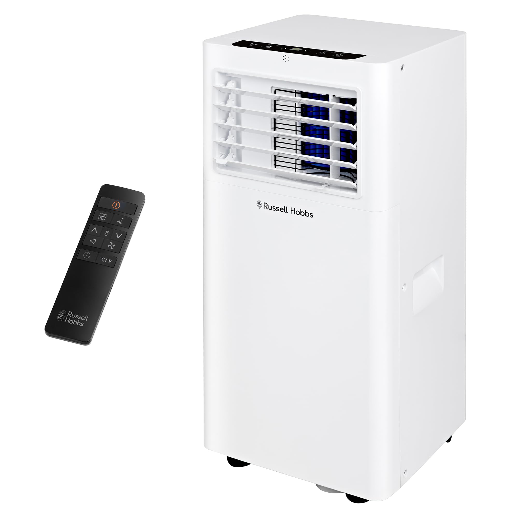Russell Hobbs Portable 3-in-1 Air Conditioner 7000 BTU, Dehumidifier & Air Cooler with 3 Speeds, Fan Oscillation, 0.45L Water Tank, Touch Control, LED Display & Remote Control, WiFi Enabled RHPAC3002