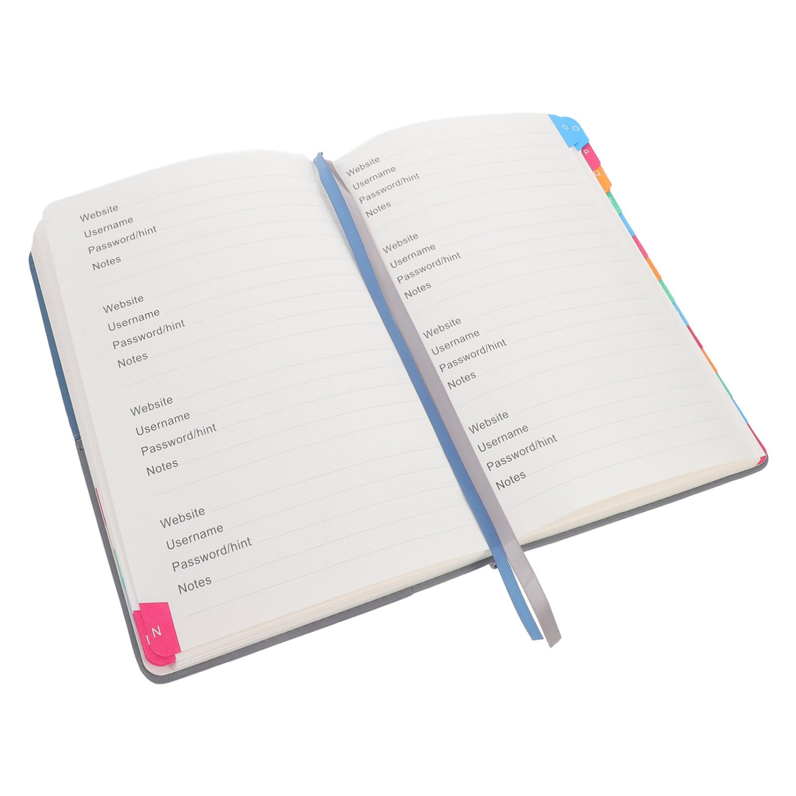 Carnet de Mots de Passe en Pu et Papier avec Onglets Alphabétiques Design Simple et Pratique Bloc-notes Multifonction pour Enregistrer Mot de Passe Format A5