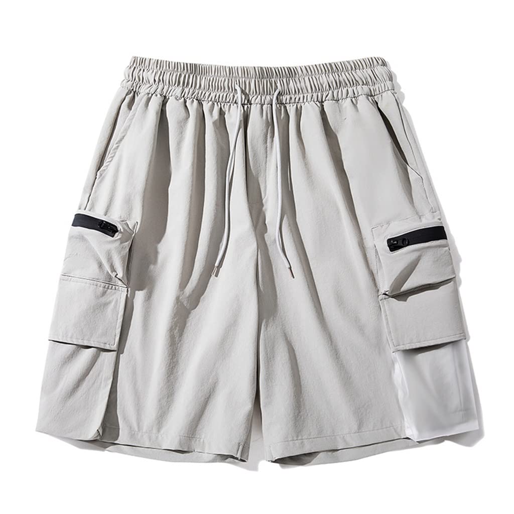 Work Shorts Mens Thin Casual Youth Ice Silk Quick Dried Sports Grey Pants