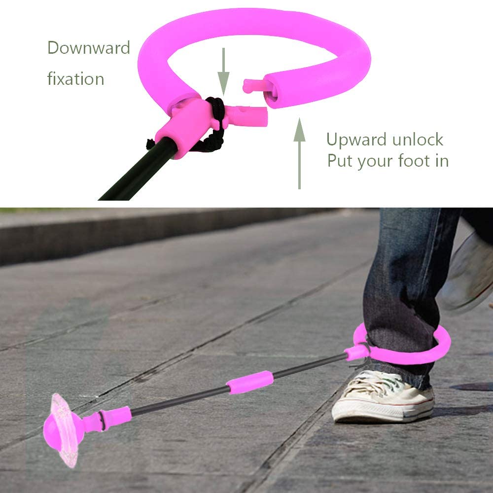 Caviglia di Salto Della, Palla per Caviglia, Anello di Salto della Caviglia,Palla per Saltare, Anello di Salto Lampeggiante,Palla da Salto Pieghevole per Bambini (Rosa)