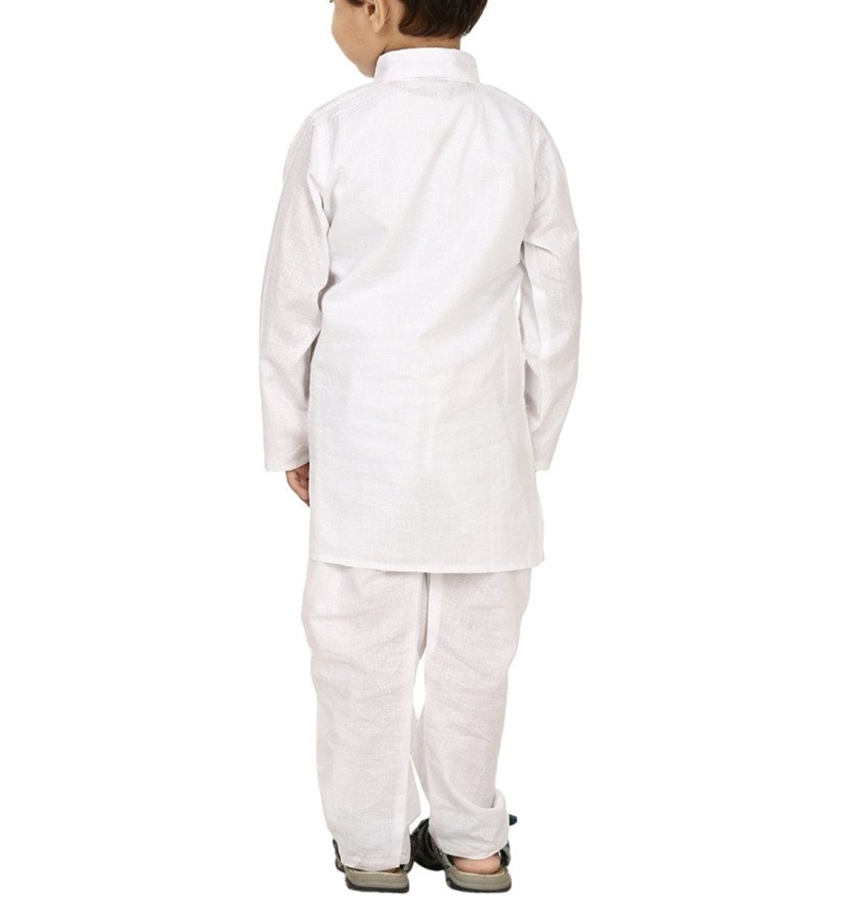FOCIL White Solid Kurta & Pyjama Set for Boys