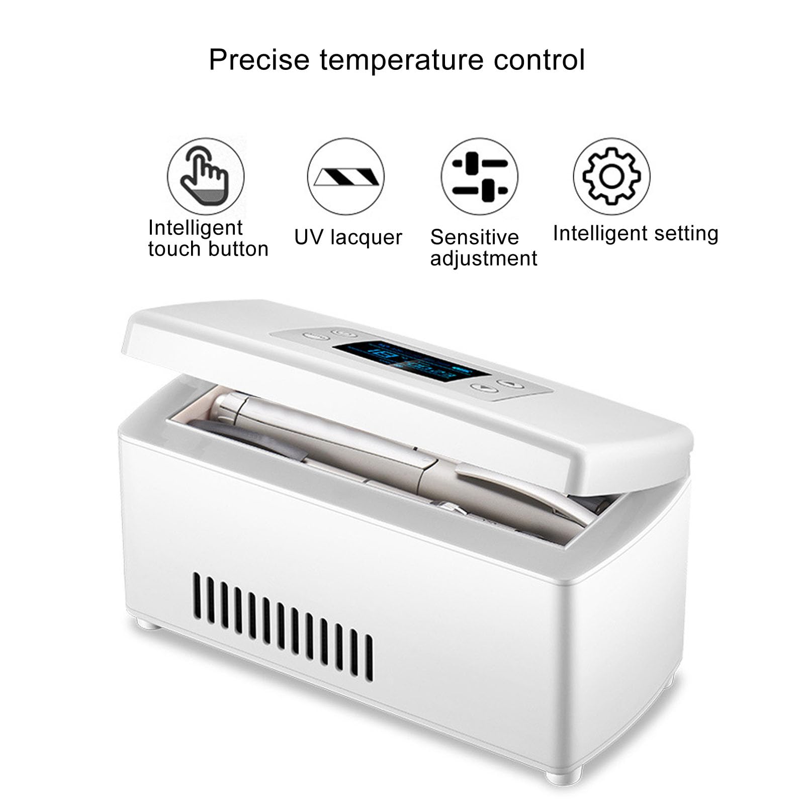 Generic Lodówka Turystyczna na insulinę, ładowalna Lodówka Podróżna z Wyświetlaczem LCD do Przechowywania Zapasów dla Diabetyków, Stała Temperatura do Przechowywania Insuliny