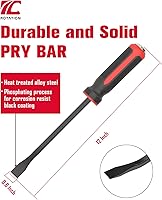 Vista 2 de ROTATION Barra de palanca de 12 pulgadas, punta en ángulo para levantar y hacer palanca, cómodo mango de inyección doble antideslizante 1 pieza