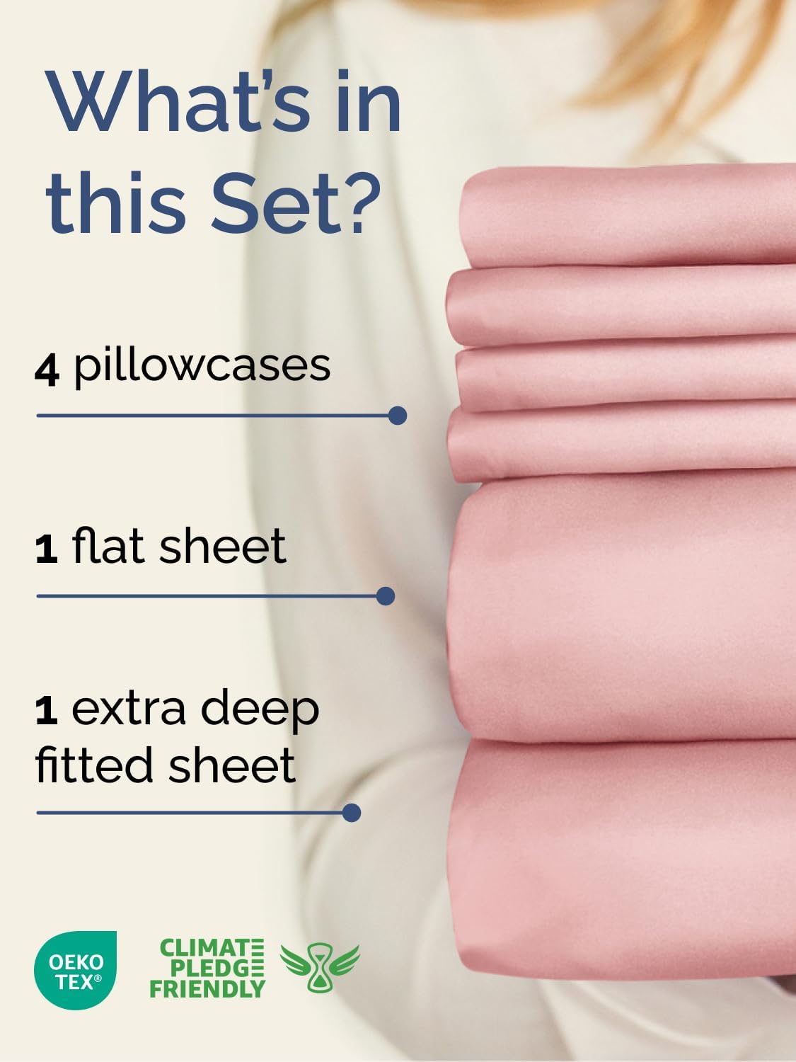 Extra Deep Queen Sheet Set - 6 Piece Breathable and Cooling Sheets - Hotel Luxury Bedding for Women, Men, Kids & Teens - Easy & Secure Fit - Soft, Wrinkle Free & Comfy - Extra Deep Pockets - Baby Pink - Image 2