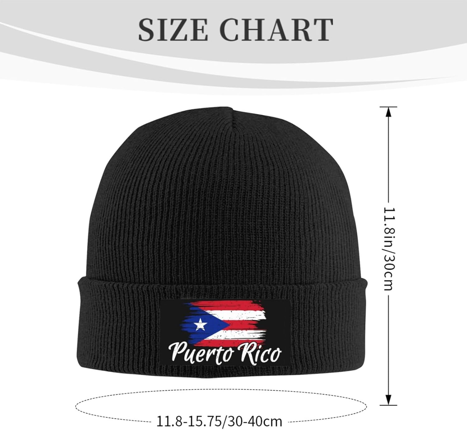 Cute Flag Knit Hat Soft Classic Stretchy Ski Beanie Cap Winter Patriotic Warm Hats for Women Men Black - Image 3