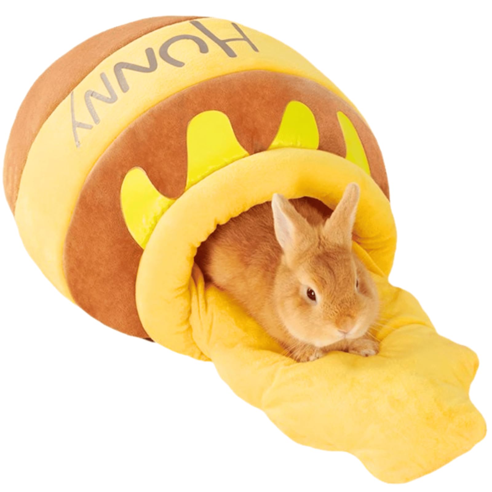 Rabbit Honeypot Bed House - Bunny Hideout Warm Fleece Cuddle Cup Snuggle Sack with Removable Cushion Guinea Pig Hideout Sleeping Cave for Rabbit