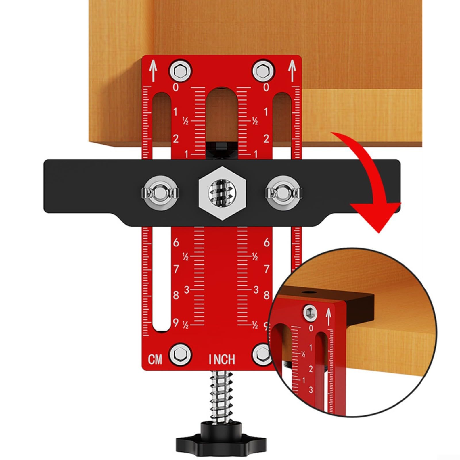 Schranktür-Installationspositionierer, vielseitige Hardware-Vorrichtung, verstellbare Länge, Aluminiumlegierung, Schrank-Installationswerkzeug für die meisten Schranktüren (1)