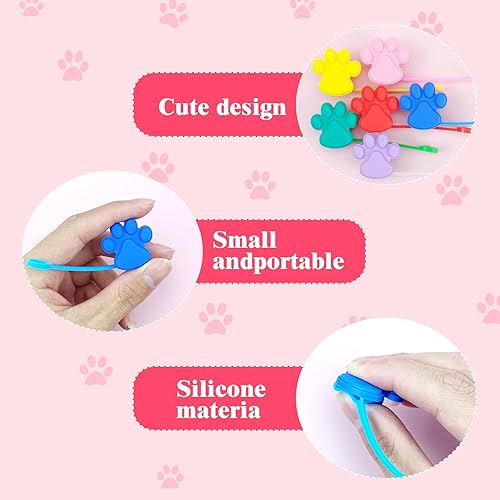 Miniatura 4 de 12 fundas de popote de silicona, 0.4 pulgadas0.394 in, lindas patas de perro, reutilizables, accesorios para popotes para sorbetes de 30 y 40 onzas,