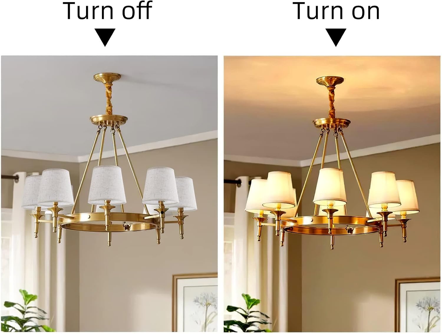 YISUN Lamp Shades Set of 6, Chandelier Lamp Shades 5.9" x 5.5" x 4.3", Clip On Lamp Shade, Linen Hand Crafted for Bedroom, Dining Room, Farmhouse Decorations (Beige Linen)