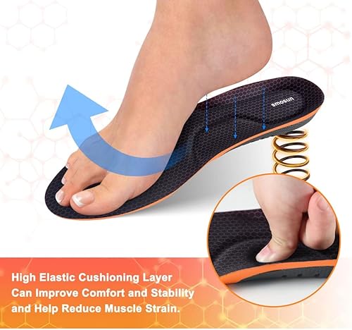 Miniatura 3 de Plantillas para zapatos con soporte de arco para hombres y mujeres para aliviar el dolor de pies, Naranja