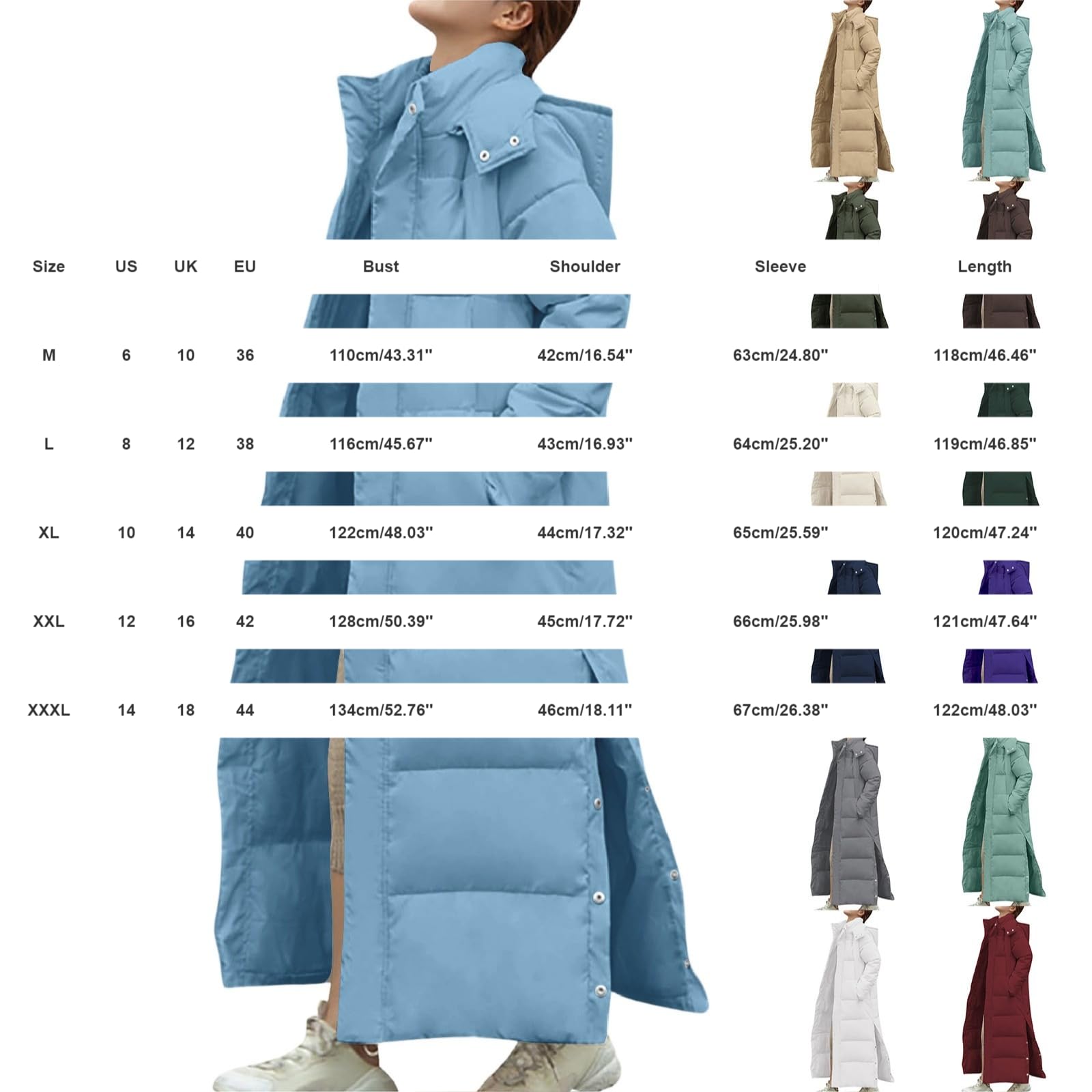 Cocila Giacche Invernali da Donna Parka Lungo Piumino con Cappuccio Trapuntato alla Caviglia Cappotti Lunghi Anorak. Estive Piumini Lunghi Donna Invernali Giubbotto Lana Giacca Doppiopetto