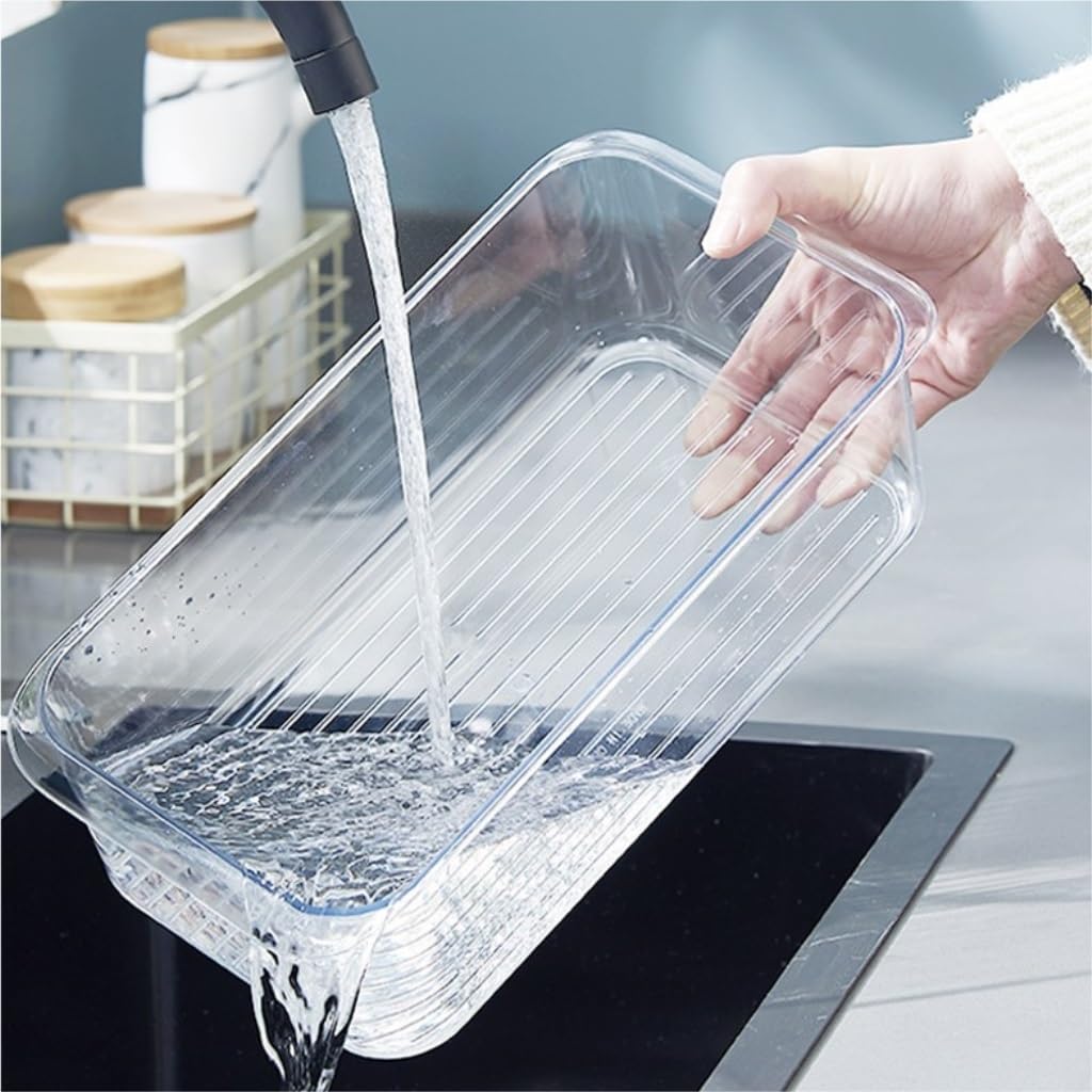 contenedor de Comida Drenaje del refrigerador Caja de Mantenimiento de la Cocina casera Caja de Almacenamiento de Acabado Caja de Almacenamiento de congelación rápida for el Mantenimiento 4L