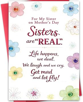 Happy Mothers Day Card for Sister, Congratulations Mothers Day Gifts for Sister, Romantic Gifts for Women