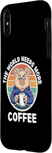 Miniatura 8 de iPhone 12 mini Vintage Pig The World Needs More Coffee Retro Coffee Lover Case
