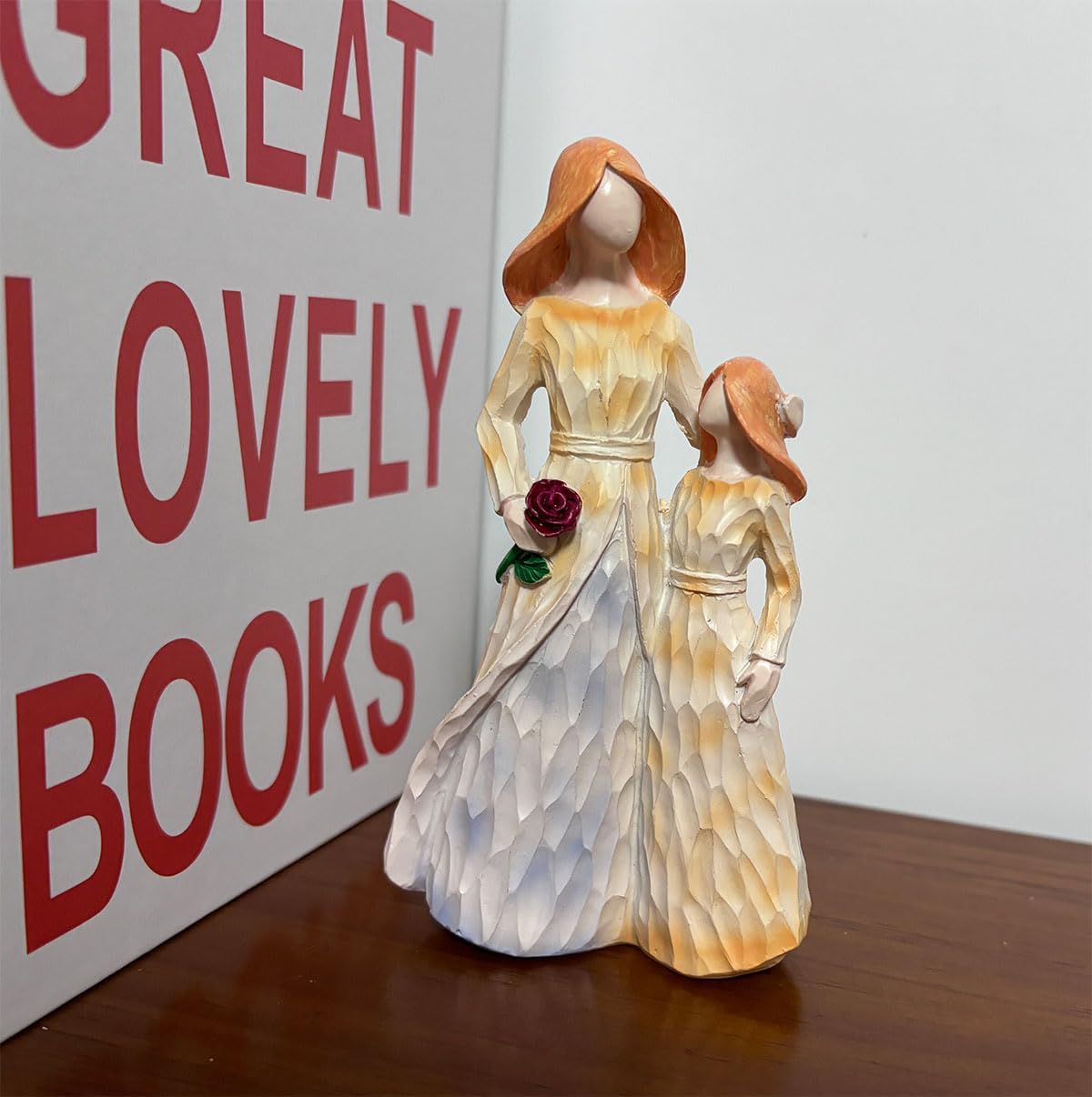 PITI Mother and Daughter Figurines Statues, Gift for Mother from Daughter, Resin Love Decoration Sculptures with Gift Card, Memorial Gifts for Birthday Mother’s Day Christmas Day - Image 4