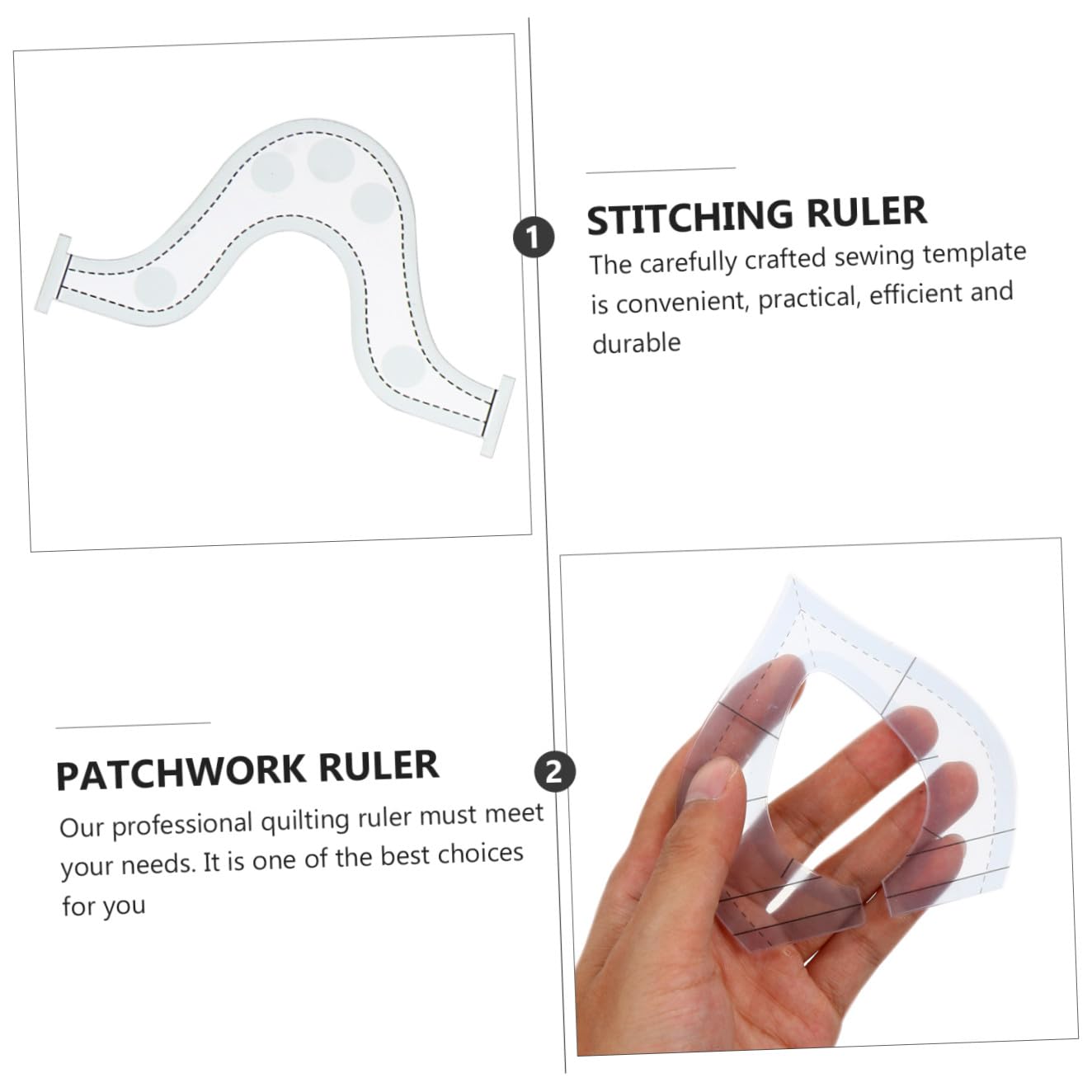 Righello Patchwork Acrilico 9 Pezzi, Template per Cucito | Set 9 Pezzi, Pratico per Quilting e Patchwork Fai da Te, Supporto per Lavorazioni Creative