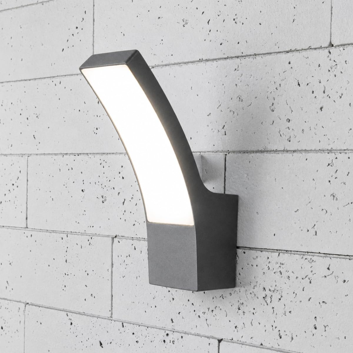 CGC Lighting Outdoor Outside Wall Light, 4000k Built in LED, Mains Powered, Aluminium, Garden Porch, Modern (Grey)