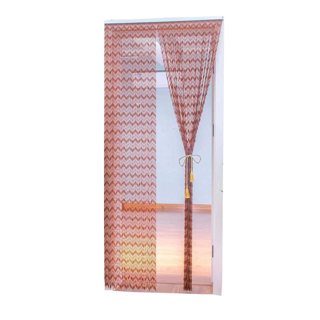 Rideaux de porte perlée de cristal rouge pour séparer un salon et un restaurant moderne