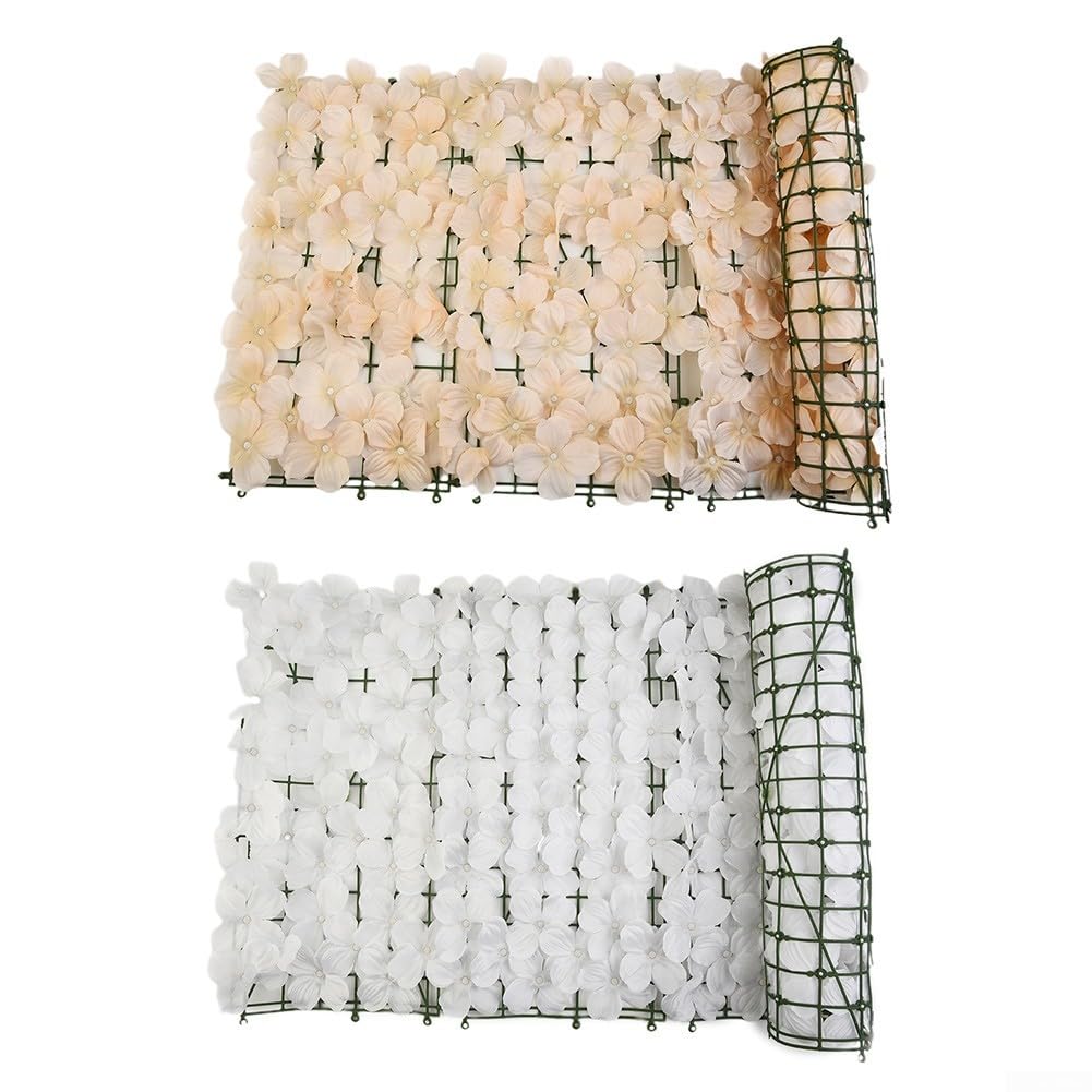 Privacy Screen with Artificial For Cherry Blossom Leaf Hedge, Weather Resistant and Suitable for Garden, Fence, and Outdoor Wall Decoration ()