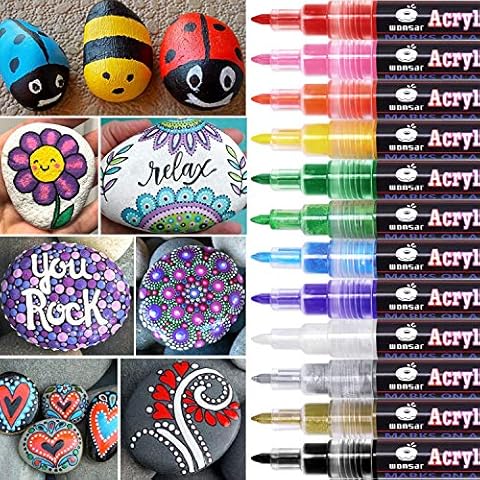 WONSAR Rotuladores de Pintura Acrílica de 12 Colores con Punta Fina Cover